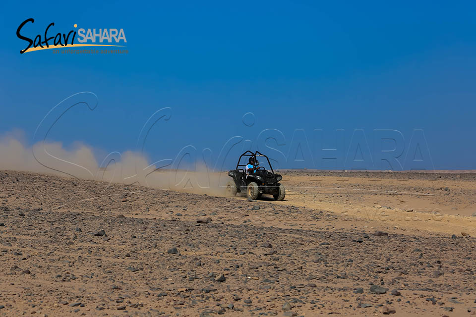 Viaggio al tramonto in dune buggy Polaris RZR nel deserto di Sharm